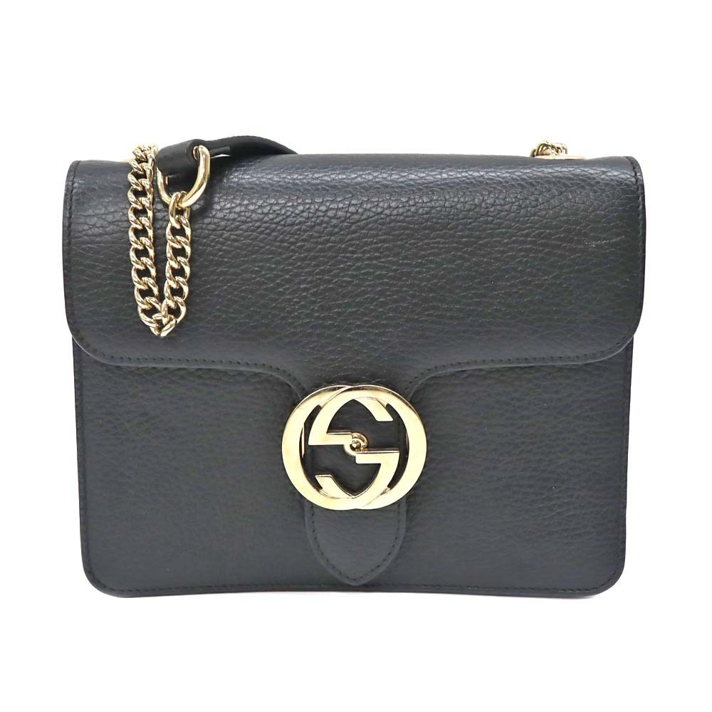 Gucci Interlocking Shoulder Bag GG Leather